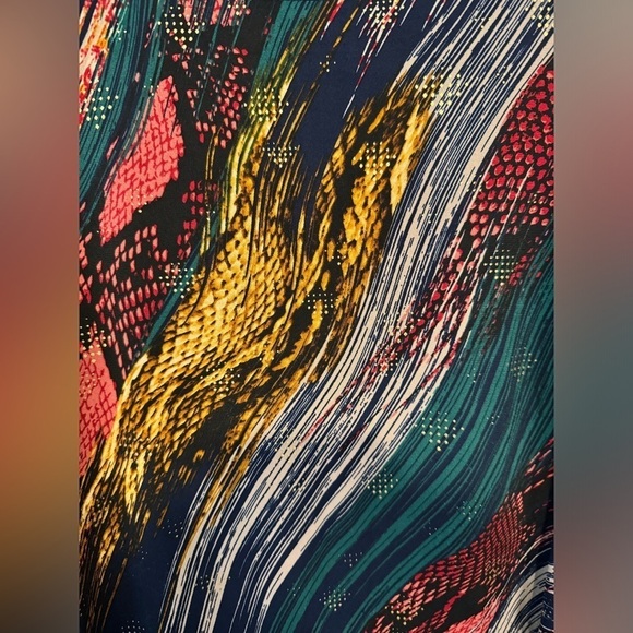 Signature by Robbie Bee Multicolor w Gold Tie Knot Dress Bell Sleeves Si… - Picture 15 of 17